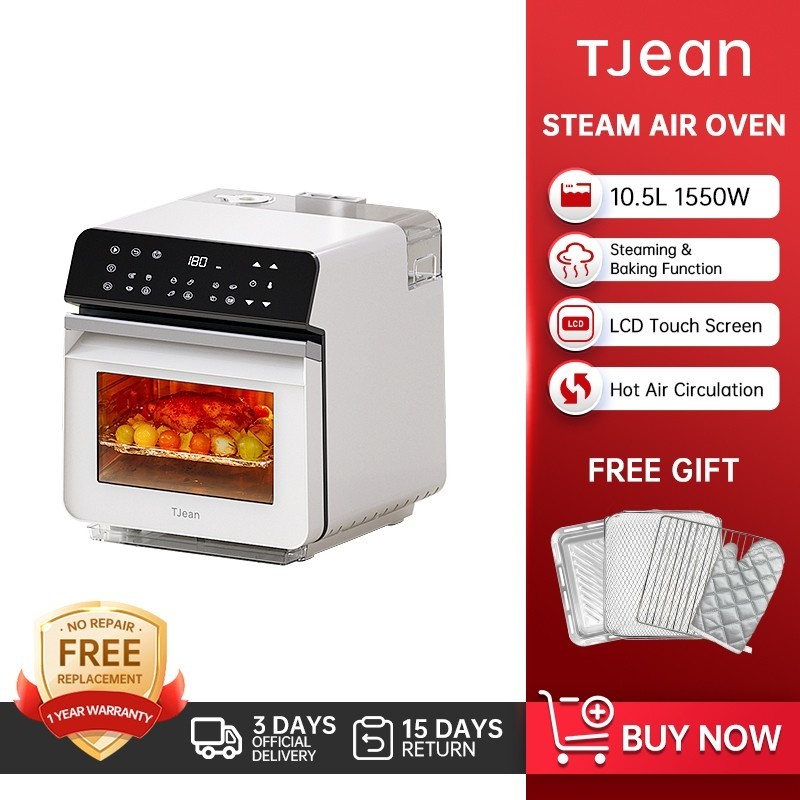 TJean 3 in 1 Steam Bake Oven ST101 เตาอบไอน้ำ หม้อทอดไร้น้ำมัน เตาปิ้งย่างไฟฟ้า 10.5ลิตร เตาอบ