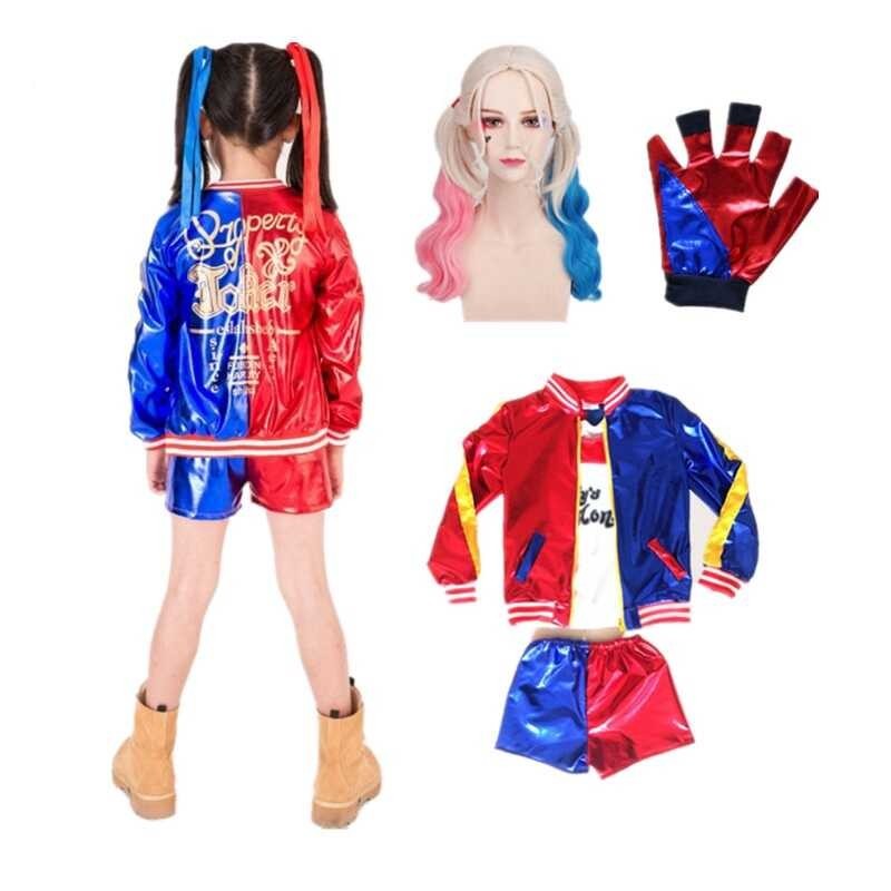 ❤ ชุดเครื่องแต่งกายคอเพลย์ การ์ตูน Harley Quinn Joker Suicide S