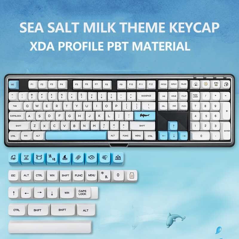 ZIFRIEND กุญแจ 136เกลือทะเลกุญแจนม PBT XDA โปรไฟล์สำหรับคีย์