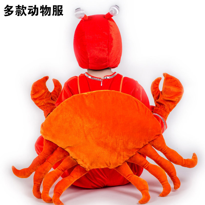 กุ้งก้ามกราม เพนกวิน ปลาโลมา ฮิปโปโปตามู กุ้ง ทหาร ปู เครื่องแต่งกายการแสดงสัตว์ทะเลสําหรับเด็กอนุบาลใหม่