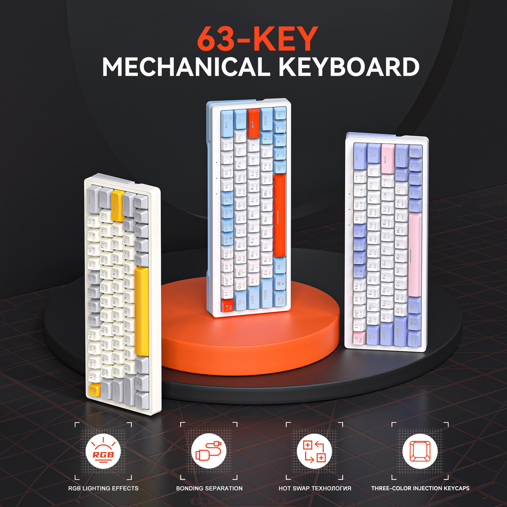 Zinfriend ZA63 63 คีย์ Hotswap คีย์บอร์ดไร้สายแบบกลไก