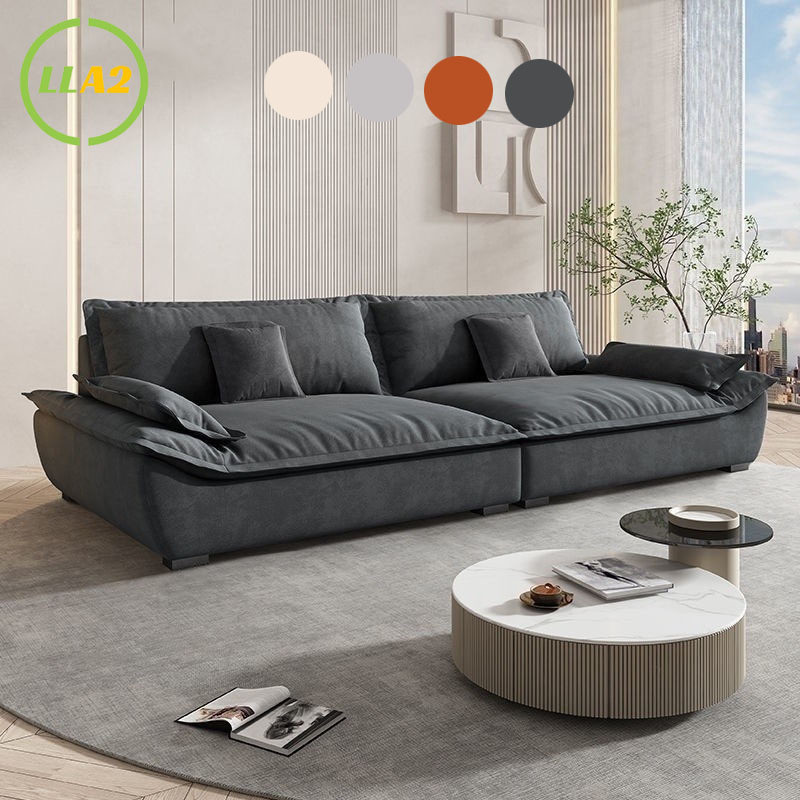 LLA2 โซฟาผ้าอิตาเลี่ยนสไตล์ Nordic Light ในครัวเรือนล้างทําความสะอาดได้ Tech ผ้า Flannelette ขนแกะ 2