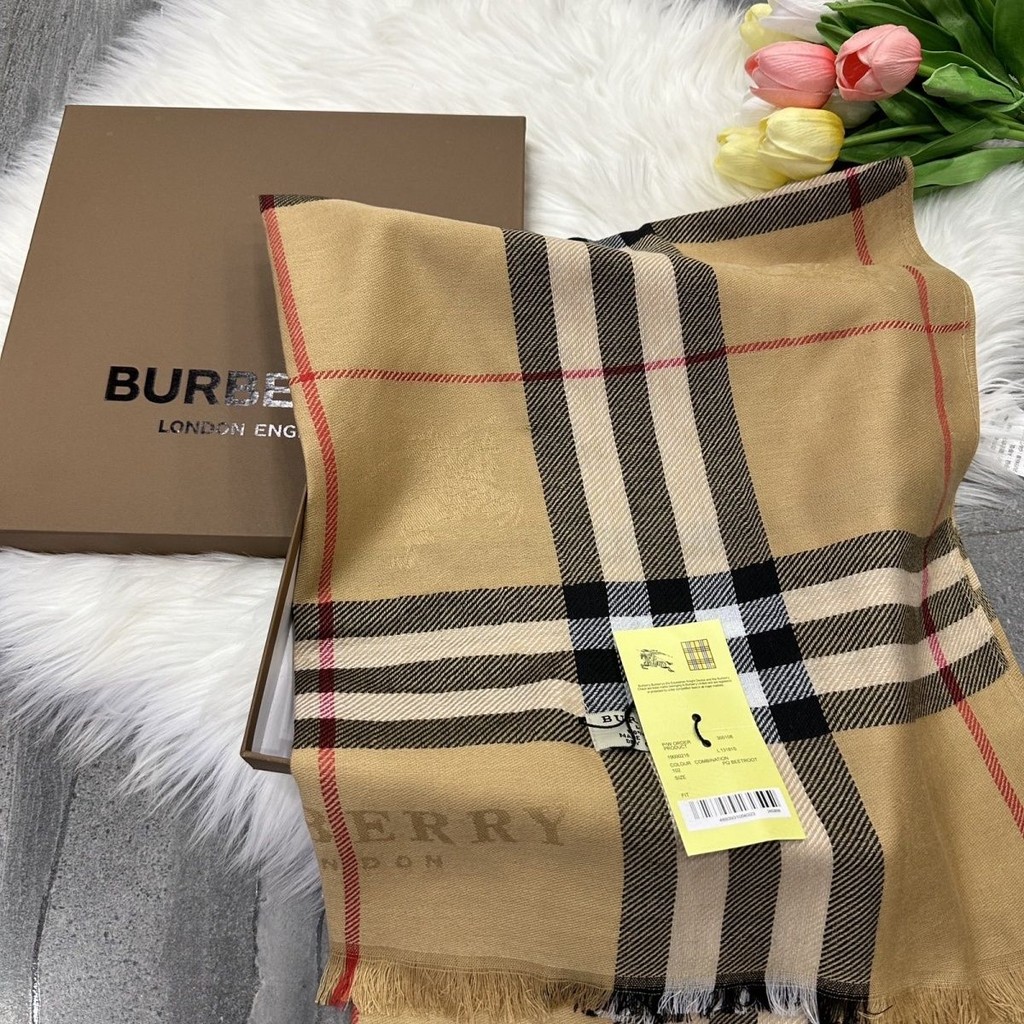 Burberry 2024 Summer Classic British Plaid Scarf Shawl Dual-purpose Extra Long Womens Scarf War Horse