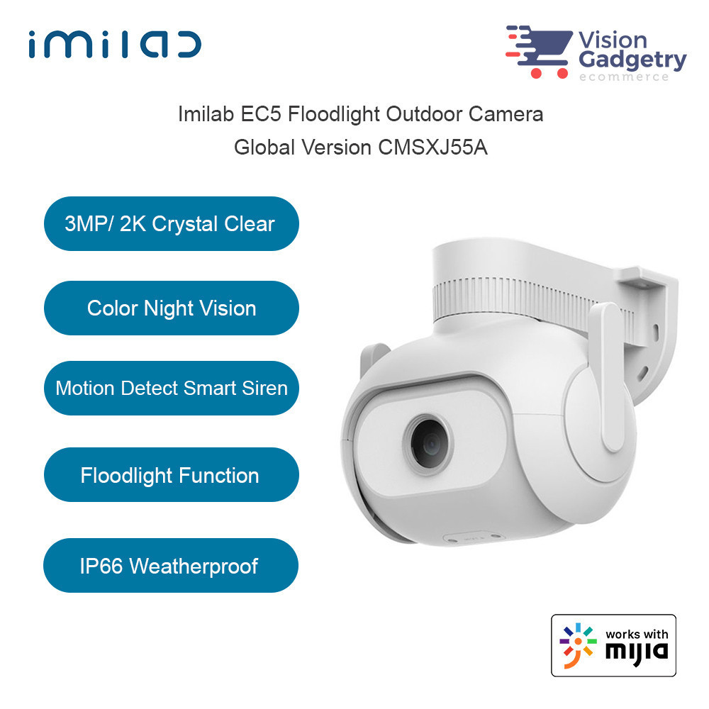 Xiaomi Imilab EC5 Floodlight กันน้ํากลางแจ้งกล้อง IP กล้องวงจรปิด PTZ 2K CMSXJ55A