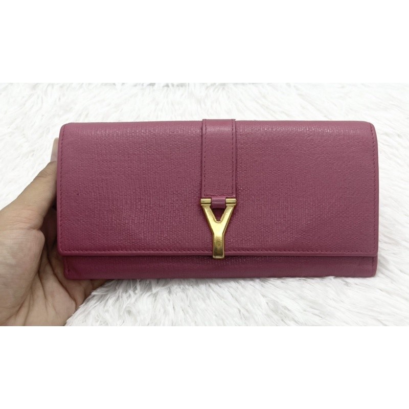 กระเป๋าสตางค์ใบยาว YSL มือสอง แท้ %