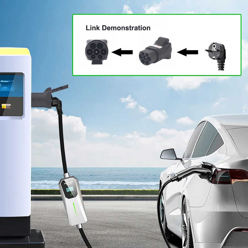 々 Jpk【Ready Stock】 Automotive Portable 220V Type 2 Male/Female Plug To EU AC Socket Charging A