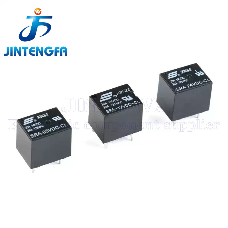 5PCS SRA-05VDC-CL SRA-12VDC-CL SRA-24VDC-CL รีเลย์ T74 5Pin 20A 14V DC 125V AC สีดํา 5V 12V 24V รีเล
