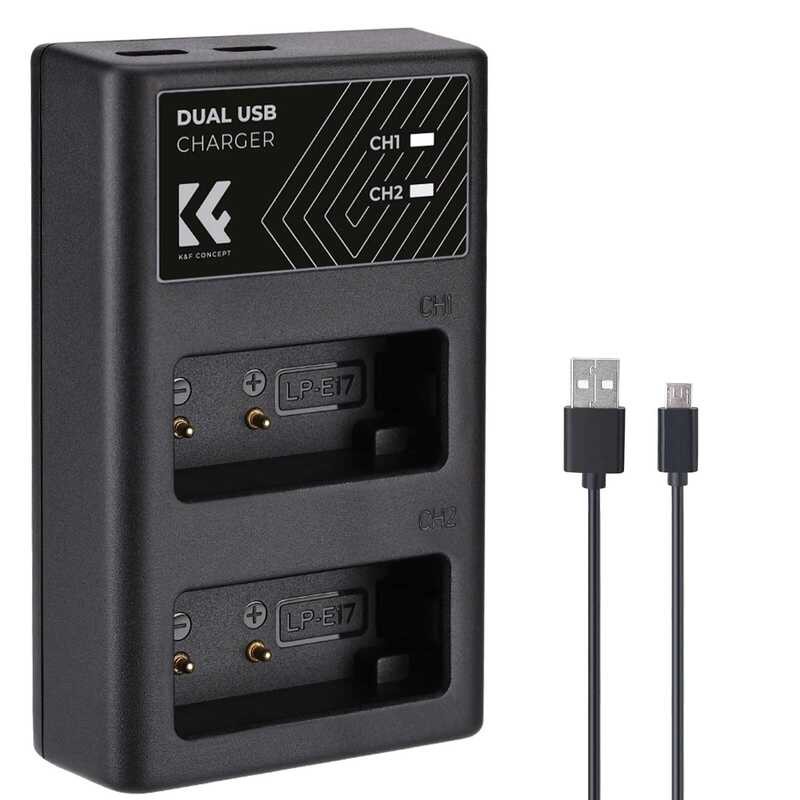 ▥ K&F Concept Lp-E17 Dual Channel Slot Charger สําหรับ Canon R8 R10 R50 R100 RP EOS 77D 850D 80