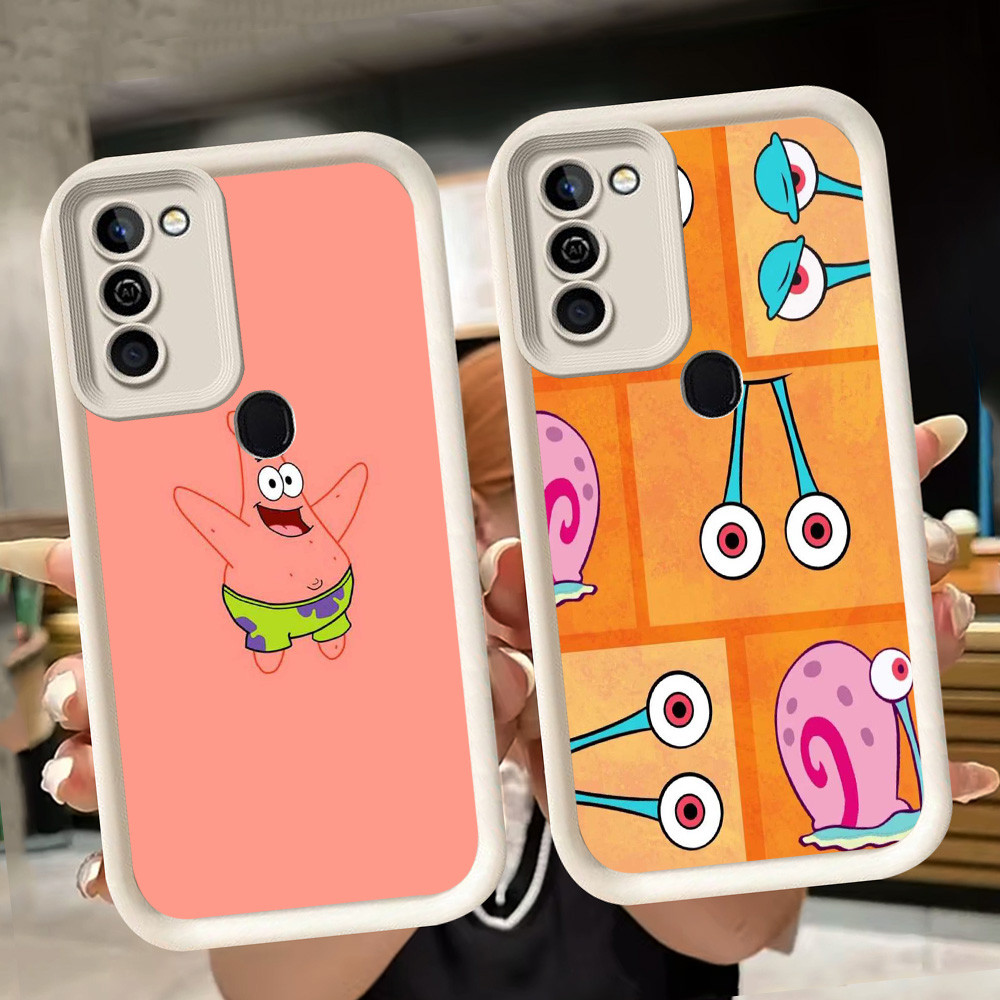 ปลอกอ่อนสําหรับ Infinix HOT Smart Ram3 5 11 10 12 Ram2 6 8 Play Plus สีขาว Q67 Sponebob