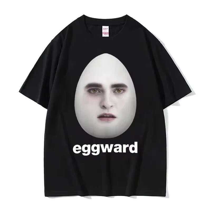 Twilight ทีเชิ้ตตลกมีมไข่ร้อน Edward Cullen ล้อเลียนอารมณ์ ทีเชิ้ตผู้ชายผู้หญิงแขนสั้นผ้าฝ้ายสบาย