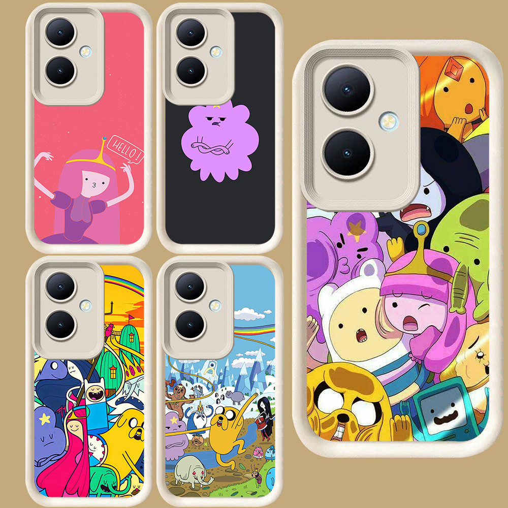 R124 Adventure Time Casing สําหรับ OPPO Reno 11 10 8T 13F 11F Pro 5G สีขาว