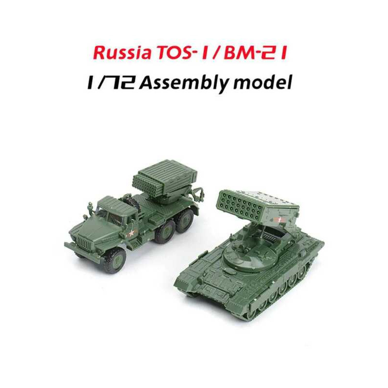 4D 1/72 Bm-21 Rocket Launcher Tos-1Heavy Flamethrower System Plastic Assembly Puzzle Model Military