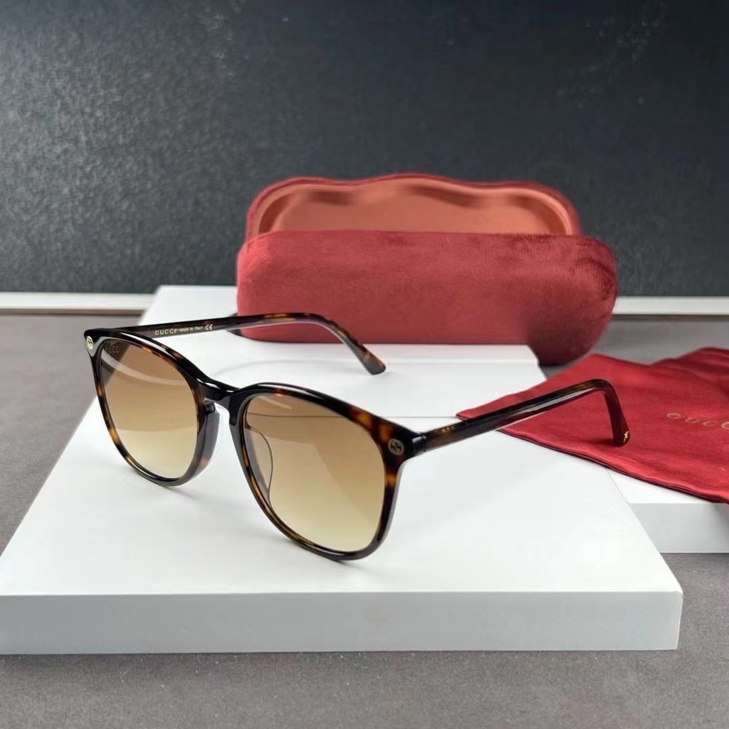 พร้อมสต็อก Gucci กรอบแว่นตา Gucci GG0154SA 53-19-150 Ultra-Light หลายรูปแบบธรรมดาสายตาสั้นกรอบแว่นต