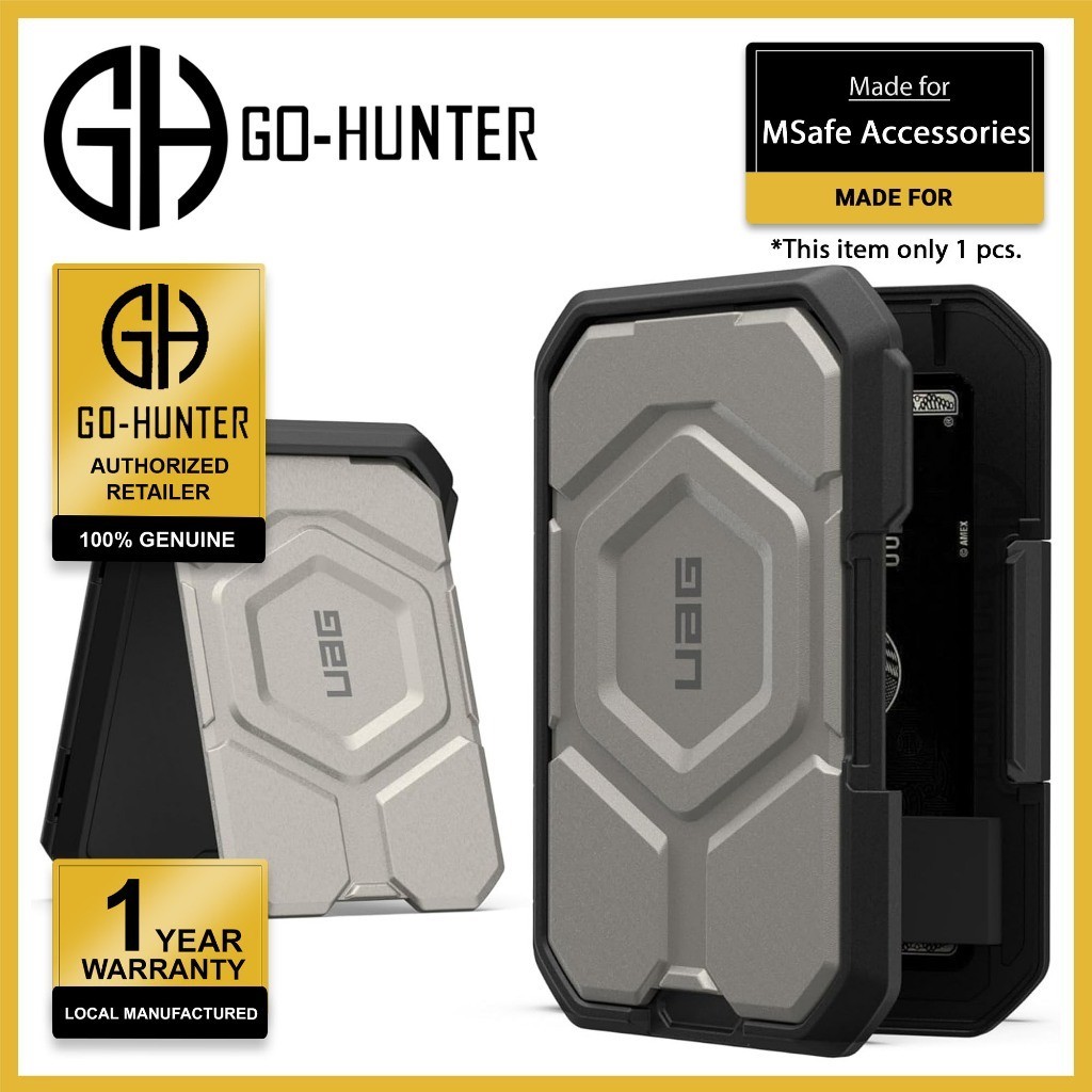 Uag Magnetic Wallet with Stand - Protect up to 3 Cards RFID Block - Black/Titanium