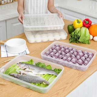กล่องเกี๊ยวแช่แข็ง Dumpling Multi-Layerตู้เย็นQuick- Dumplingในครัวเรือนอาหารการเก็บรักษากล่องถาดFro