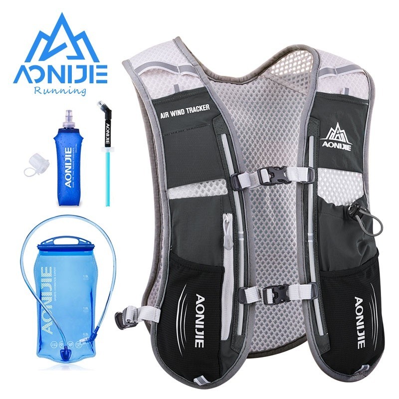 Aonijie E913S กระเป๋าเป้สะพายหลัง 5 ลิตร สําหรับใส่น้ํา 1.5 ลิตร เหมาะกับการวิ่งมาราธอน เล่นกีฬา กล