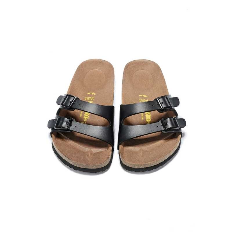 Birkenstocks ชายและหญิงคู่หัว ขัดบางเย็นคอร์กส้นแบนนุ