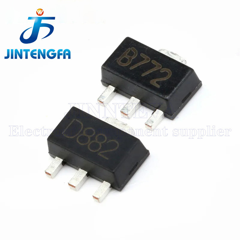 หลอดคริสตัลสองหลอด Triod 20PCS 2SB772 2SD882 B772 D882 B772M D882M SOT-89 TO-252 DPK TO-126 PNP SMD 