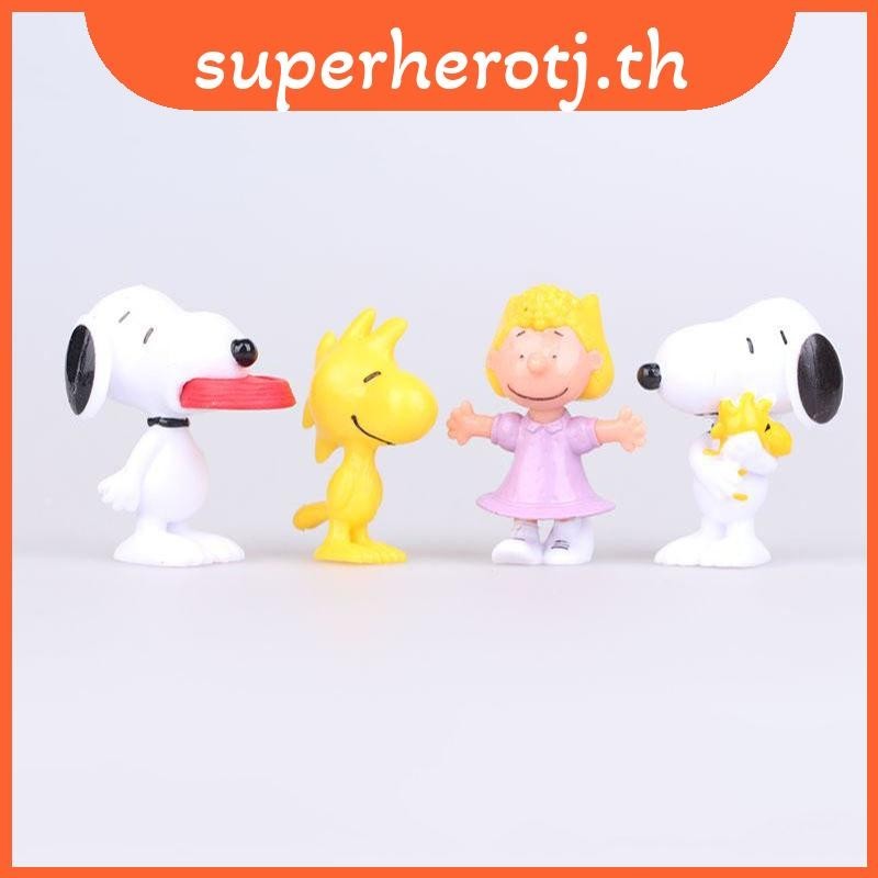 12 ชิ้นถั่วลิสงคลาสสิก Charlie Brown Snoopy Lucy Franklin ตุ๊กตา Topper ชุดเค้ก