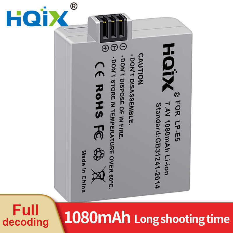 HQIX 5 for Canon EOS Kiss Digital X2 X3 F 450D 500D 1000D Rebel XSi T1i XS Camera LP-E5 Charger B