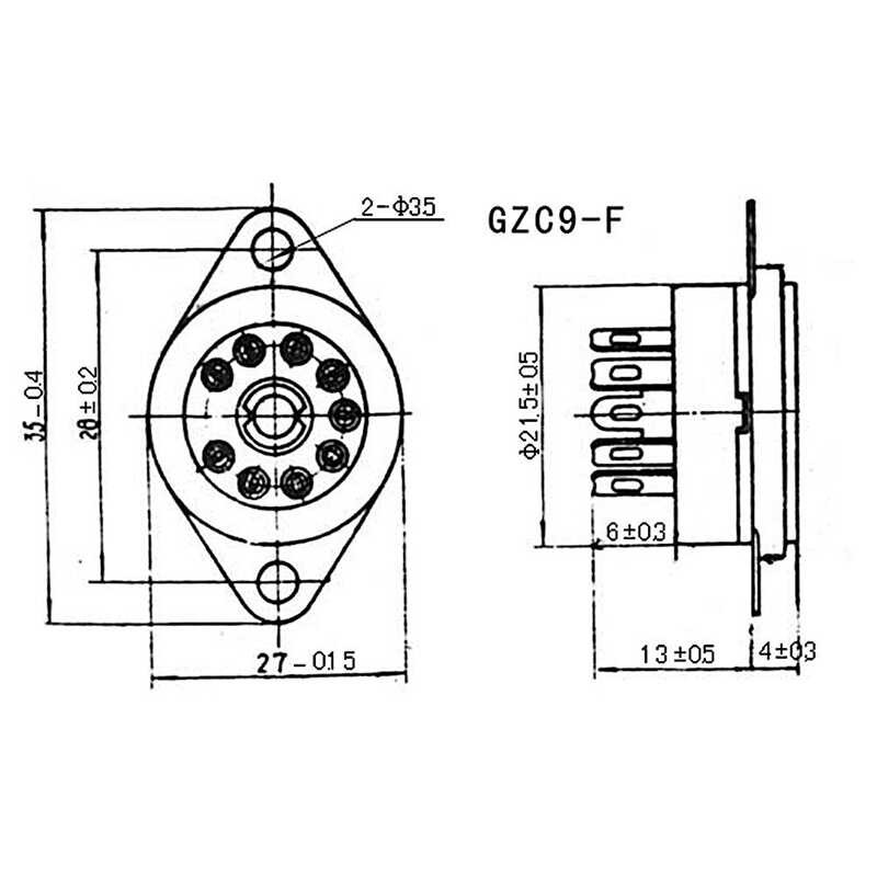 ❤ 10Pcs Gzc9-F B9a New 9Pin Plated Tube Sockets Ceramic Base Suitable For 12Ax7/12Au7/12At7