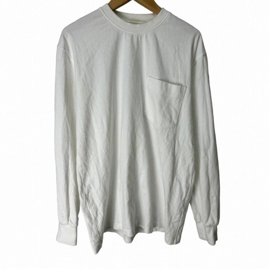 T-shirt Top Long Sleeve White Chest Pocket 20AMSNI72 ST Direct from Japan Secondhand  b3fb228163712