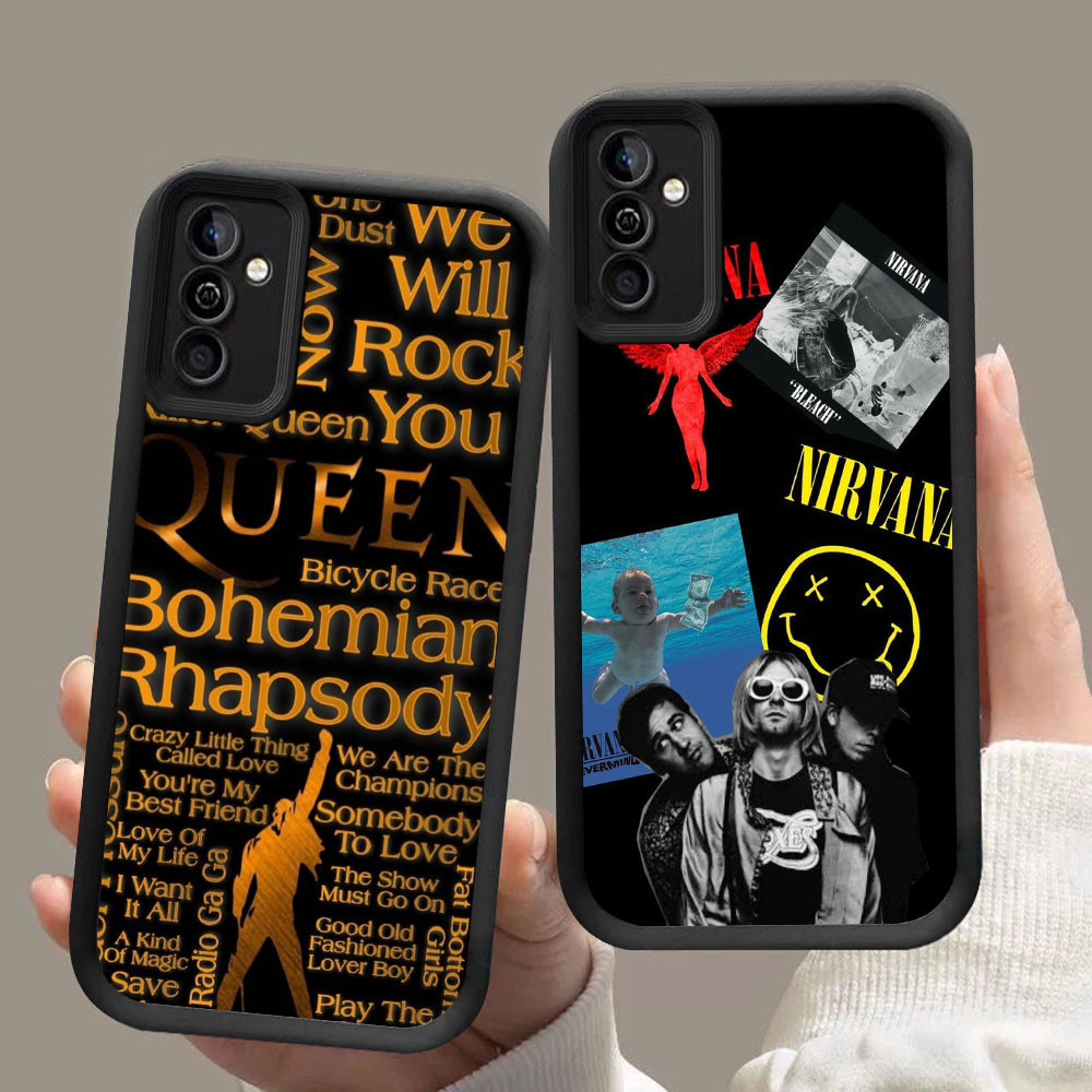 DF-92 Nirvana Queen AC DC หรูหราปลอกอ่อนสําหรับ Samsung A55 A54 M15 S25 S24 S21 FE Ultra