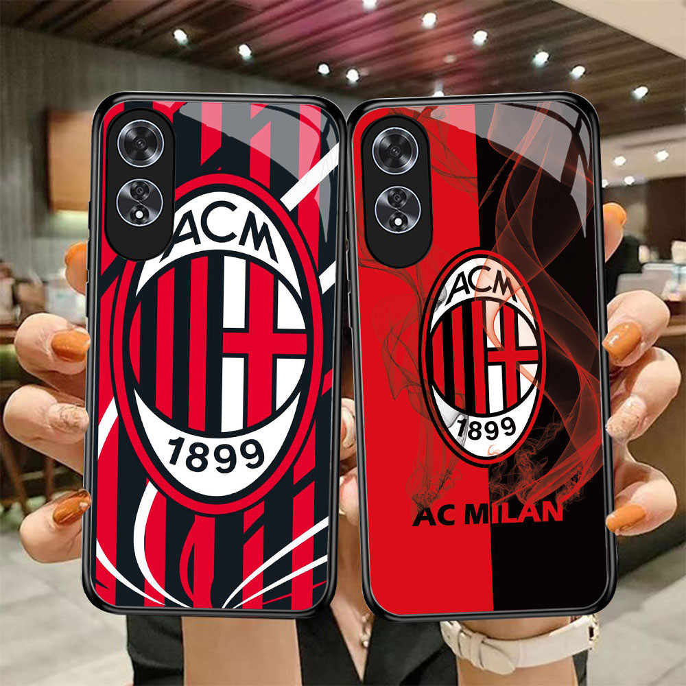 DF-46 AC Milan TPU HD Glass Casing สําหรับ OPPO A60 A38 A79 A98 A78 A18 A58 Reno 8T 11F