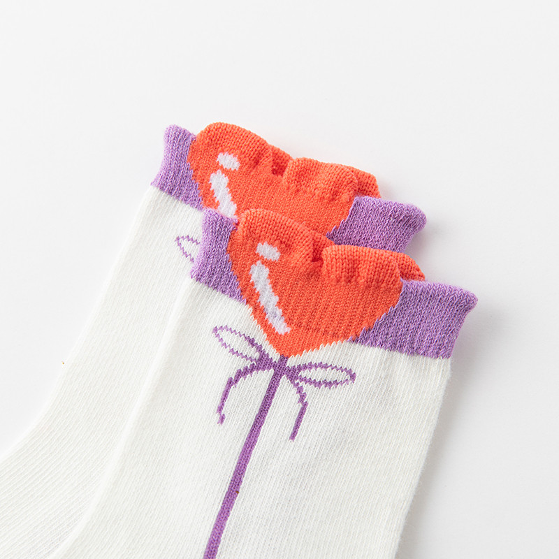 【กรุงเทพฯ จัดส่ง】5 คู่ สาวถุงเท้าเด็กฤดูใบไม้ร่วงและฤดูหนาวกลางลูกวัวการ์ตูนสัตว์กระต่ายแบบน่ารักถุงเท้าเด็ก - รูปที่ 4