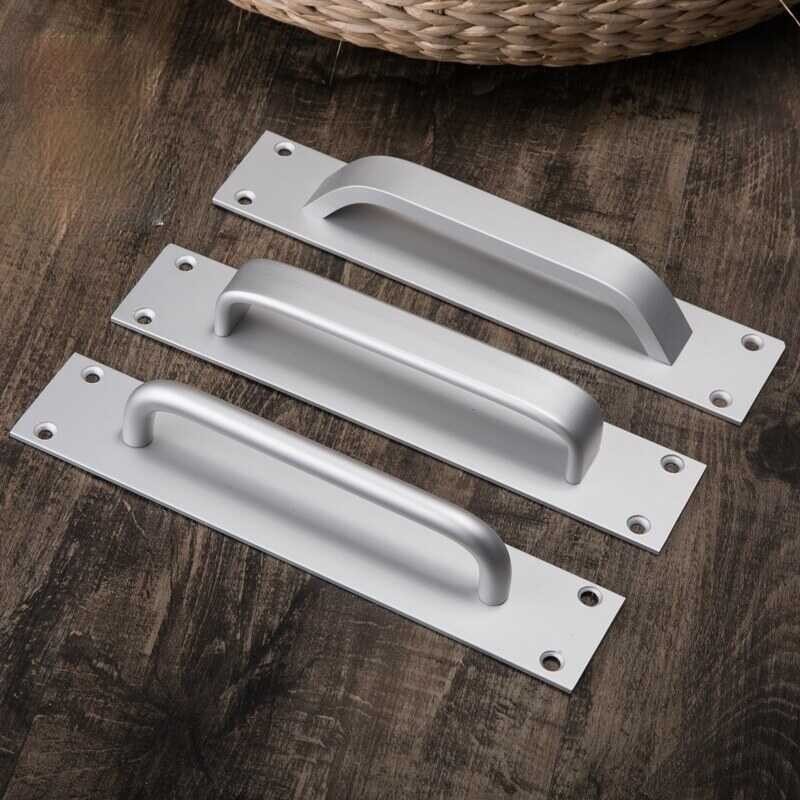 [Hot W] Aluminium Alloy Black Handles Balcony Bedroom Kitchen Pulls Sier White Furniture Handle Doo