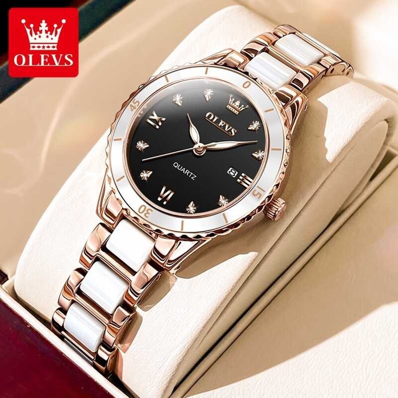 OLEVS Watch 2024 Original Brand Women's Imported Waterproof Calendar Dial Quartz Movement Stainless