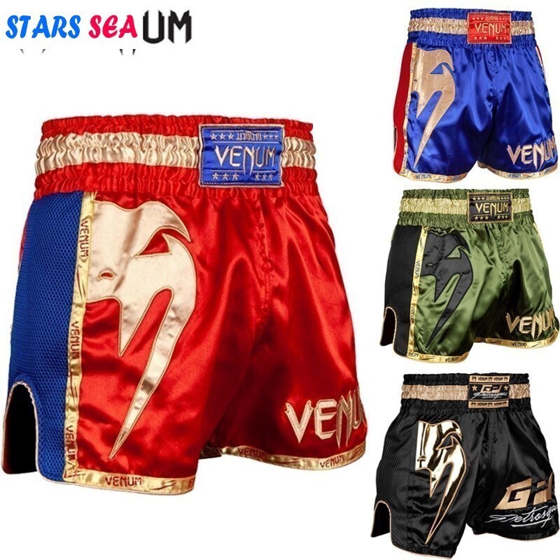 ใหม่มวยไทยมวยกางเกงขาสั้นผู้ชายผู้หญิงกางเกงฝึกอบรมการต่อสู้การต่อสู้การต่อสู้ออกกําลังกายการแข่งขันกางเกงขาสั้น