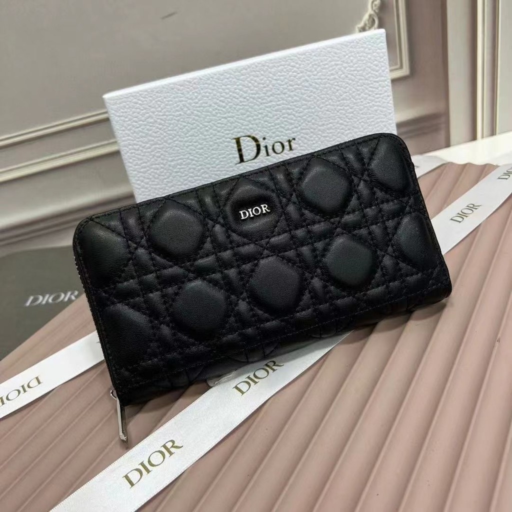 Dior ใหม่ยุโรปและอเมริกากระเป๋าสตางค์ผู้หญิง Xiaojia Internet Celebrity กระเป๋าใส่เหรียญกระเป๋าสตางค