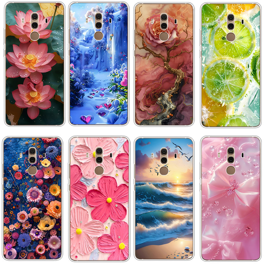 ปลอกสําหรับ huawei mate 10 pro Soft Case TPU พิมพ์ฝาครอบโทรศัพท์