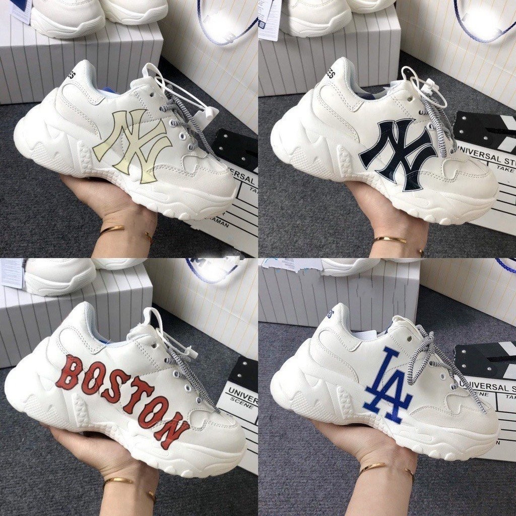 รองเท้า MLB ️ MLB BosTon / LA / NY Yellow / Black High-Quality Standard SF size 36-43 For Men And W