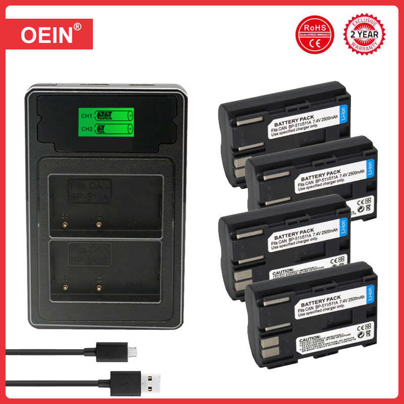 BP-511A 8 BP-511 + BP511 BP511A Battery Charger for Canon EOS 40D 50D 20D 300D 10D 30D 5D Mark I,
