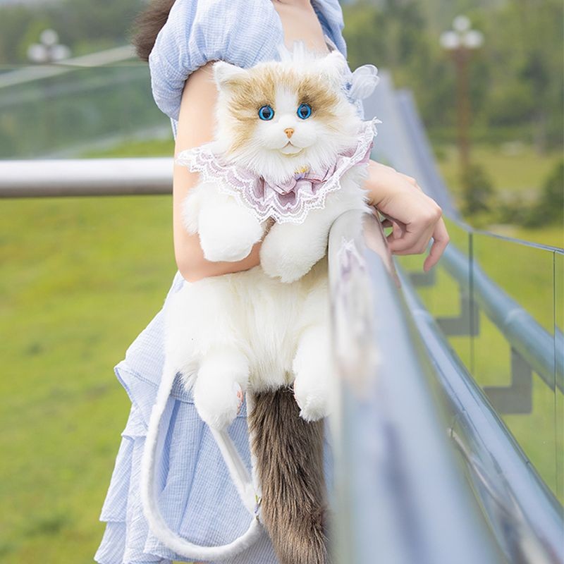 Spot chongker รุ่นเดียวกันจำลอง ragdoll cat กระเป๋าเป้สะพายหลังตุ๊กตาแมวสัตว์เลี้ยงแฟนของขวัญวันเกิ