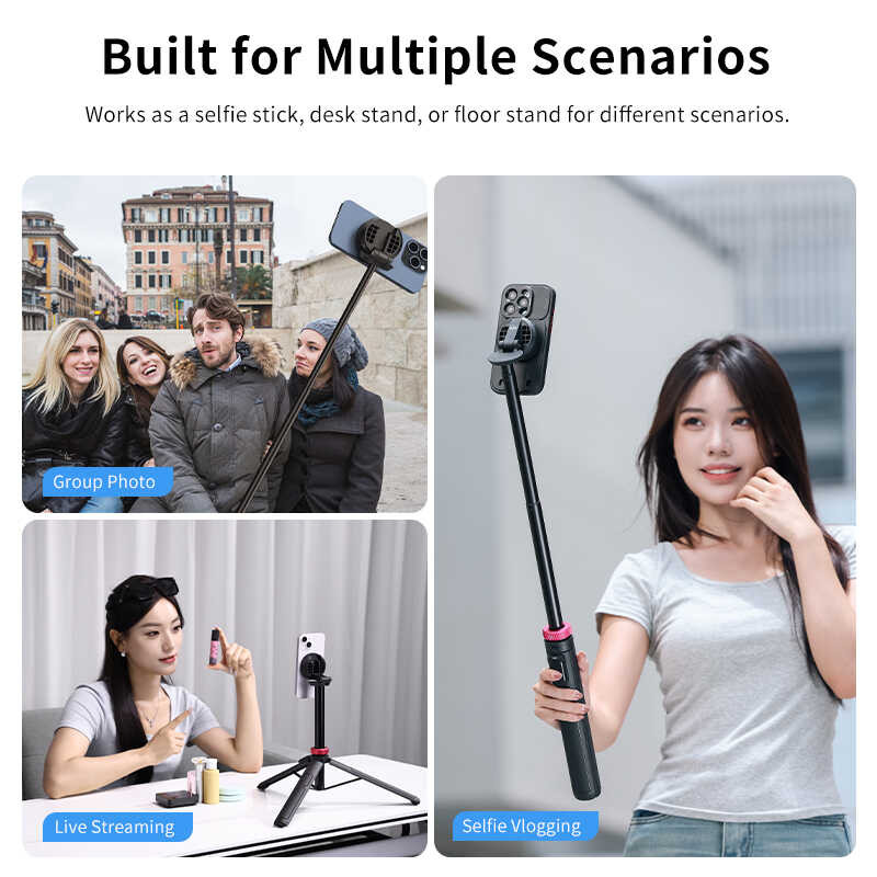 Δ Ulanzi Mt-84 แบบพกพาบลูทู Selfie Stick ขาตั้งกล้องสมาร์ทโฟนพ