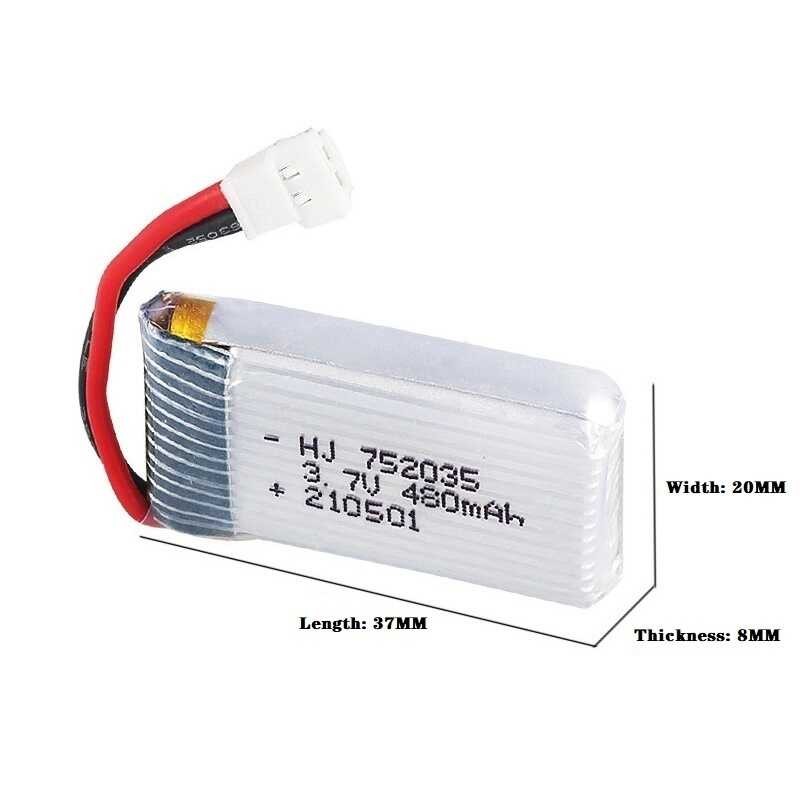 Δ 752035 480Mah แบตเตอรี่ลิเธียมแบบชาร์จไฟได้ H107 H31 Ky101 E33c