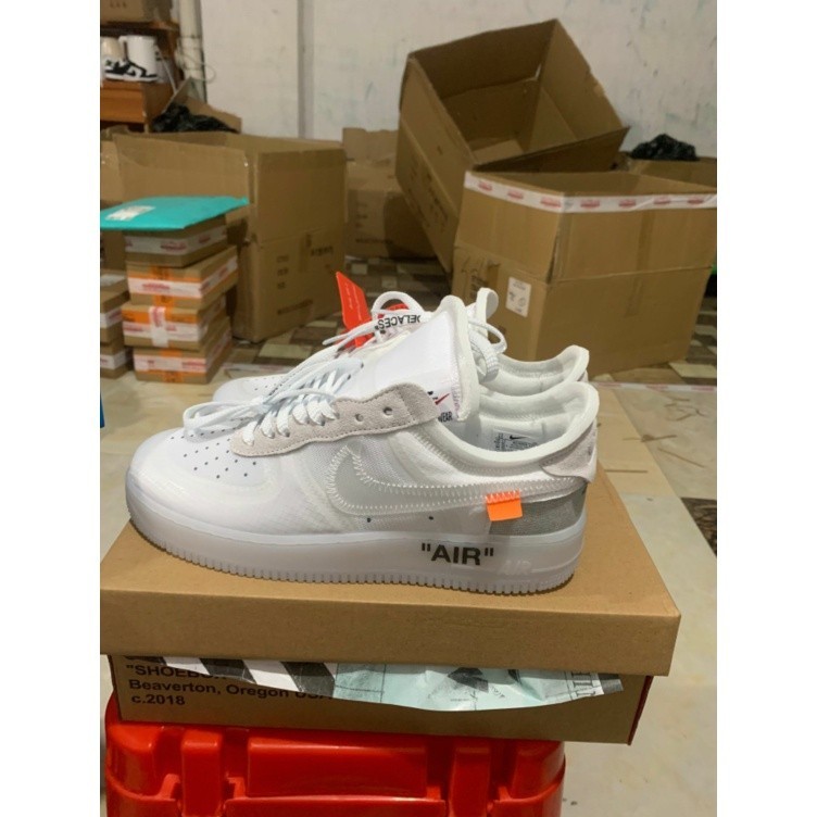 พร้อมส่ง OFF-White x Nike Air Force 1 Low White AF1 รองเท้าผ้าใบรองเท้าวิ่ง AO4606-100 XFME