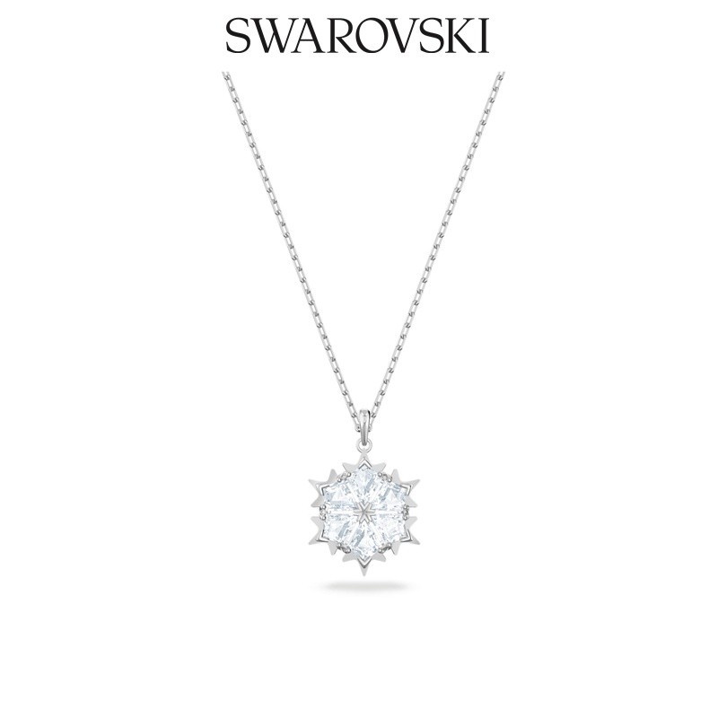 SWAROVSKI สร้อยคอจี้เกล็ดหิมะสวารอฟสกี้และสร้อยข้อมือสําหรับงานปาร์ตี้โปรดปราน