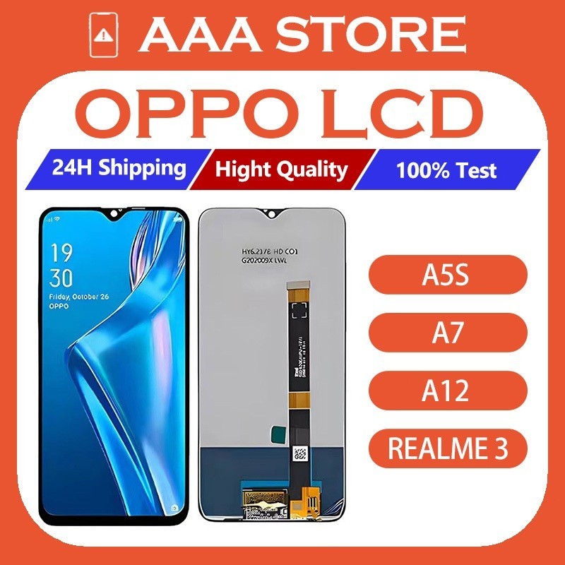 (AAA Lcd) OPPO A5S A7 A12 LCD REALME 3 จอแสดงผล LCD หน้าจอสัมผัส ASSEMBLY สําหรับการเปลี่ยน