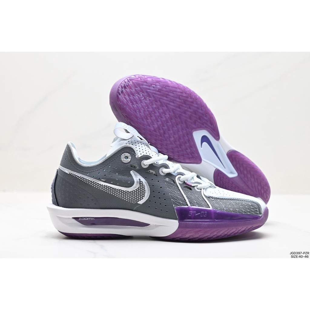 Nike Air ZOOM GT CUT 3 รองเท้ากีฬา รองเท้าบาสเก็ตบอล ระบายอากาศ กันลื่น สีพื้น ของแท้ 100% สําหรับผ