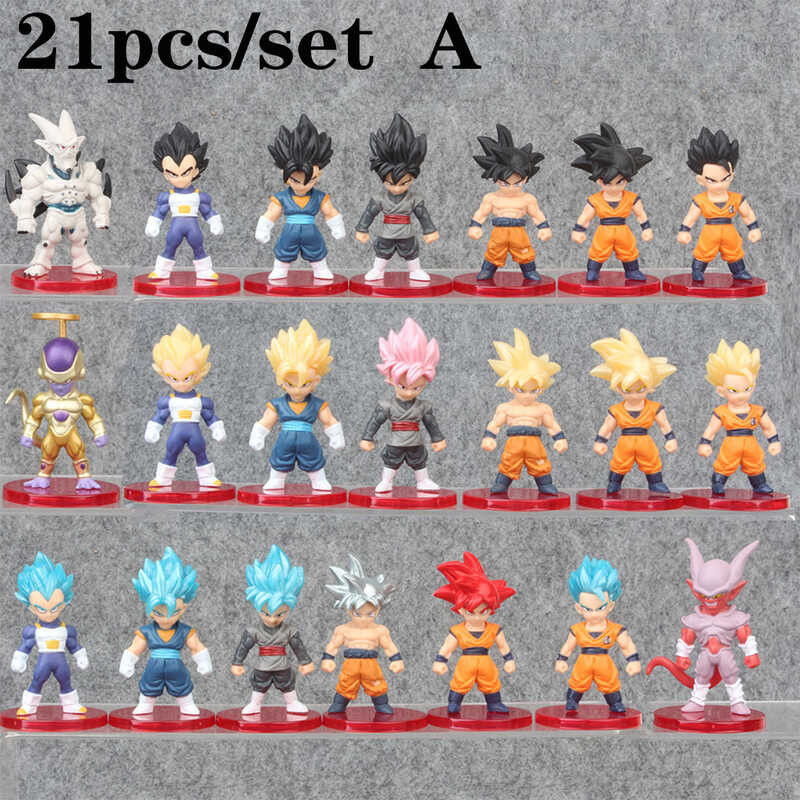 ➧ 8-21Pcs ดราก้อนบอล Z ชุด Superko Goku Begita Brothers Buo การกระทำหุ