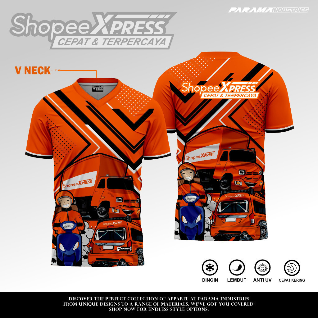 เสื้อเชิ้ตแขนยาวมอเตอร์ไซค์ Shopee XPRESS 2