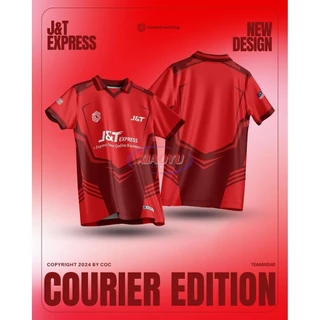 J&t EXPRESS Retro Summer Mens Short Sleeve Jersey Top Red Geometric Full Sublimation Print Jersey Casual อเนกประสงค์เสื้อแขนสั้น