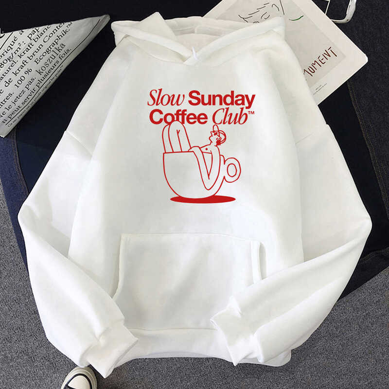 Sloth Ff9 Coffee Club วินเทจสำหรับผู้ชายและผู้หญิง Hoodies Haruku