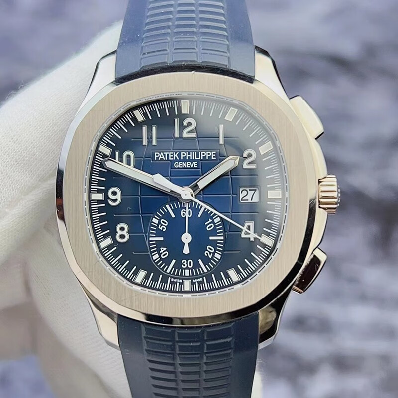 Pp AQUANAUT Series 5968G-001 Blue Disc 18K Platinum วัสดุฟังก์ชั่นโครโนกราฟนาฬิกาผู้ชาย 42 มม.