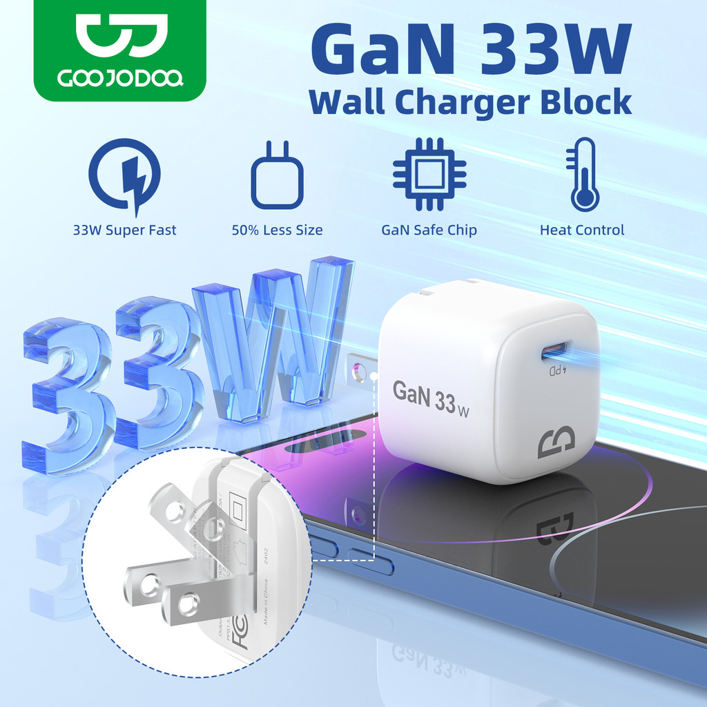 GOOJODOQ Mini Charger ขนาดกะทัดรัดพิเศษ 35W PD GaN Tech สําหรับการชาร์จที่ปลอดภัยอย่างรวดเร็วพร้อมระบบควบคุมอุณหภูมิอัจฉริยะ