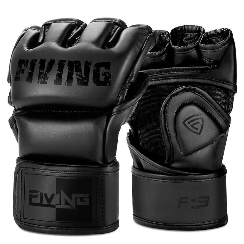 FIVING Half Finger Bo Gloves PU Leather MMA Fighting Kick Bo Gloves ถุงมือฝึกมวยไทย